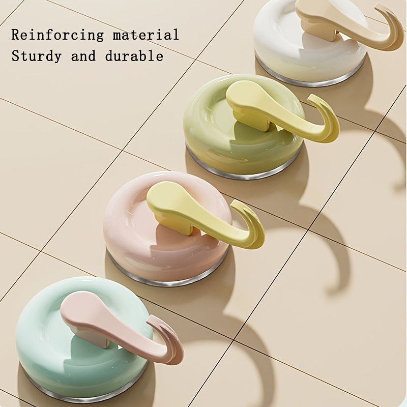 Candy-colored Suction Cup Hook, No-drilling Hook, Strong Load-bearing Capacity, Suitable for Behind Doors, Kitchens, Bathrooms, Multi-functional Wall-mounted Traceless Adhesive Hook