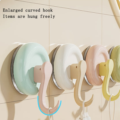 Candy-colored Suction Cup Hook, No-drilling Hook, Strong Load-bearing Capacity, Suitable for Behind Doors, Kitchens, Bathrooms, Multi-functional Wall-mounted Traceless Adhesive Hook